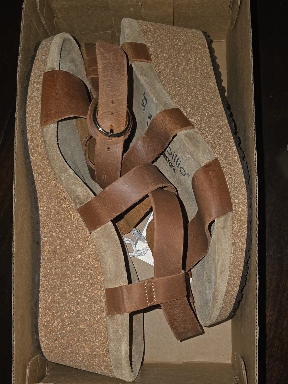 Birkenstock~ Papillio♡Sibyl Oiled Cognac Brown Leather Wedge~ Size 9 EU 40. ☆NIB